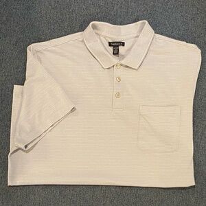 Men's XL Van Heusen Dove Gray Short Sleeve 100% Cotton Polo Shirt with Pocket